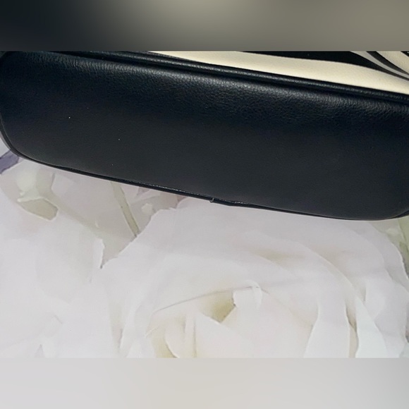 Luv Betsey Johnson Quilted Dome Satchel Triple Handle Crossbody Black White Pink - Picture 5 of 7